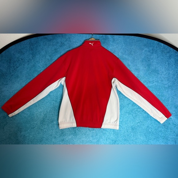 Vintage Puma Valley United Soccer Club Jacket Men’s L Red White Zip Up Training - Picture 9 of 14
